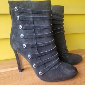 Karl Lagerfeld Black Strappy Ankle Boots